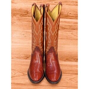 Tony Lama Gold Label 8025 Women’s Vintage Lizard Cowboy Boots 6.5A EUC w/Box